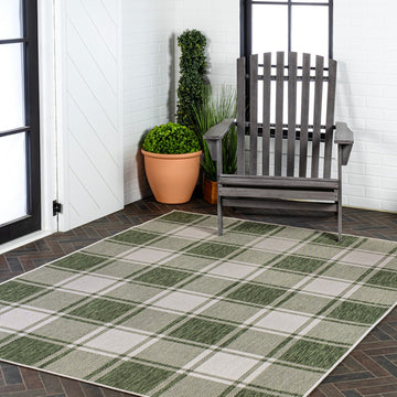 Sabine Traditional Farmhouse Bold Gingham Area Rug